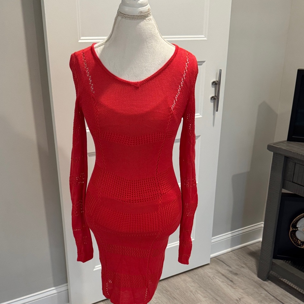 Tart Vibrant Red Knit Dress